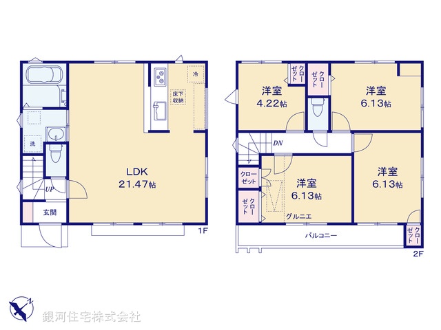 G00377951 東京都調布市西つつじヶ丘４丁目 新築一戸建て 6980万円【間取図】