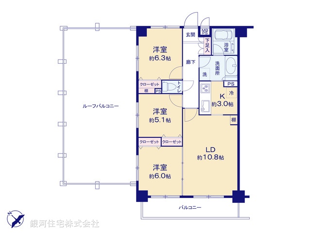 G00377989 埼玉県春日部市一ノ割２丁目 中古マンション 2290万円【間取図】