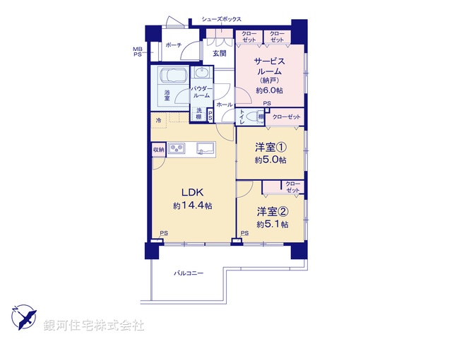 G00377993 東京都大田区仲池上２丁目 中古マンション 6380万円【間取図】
