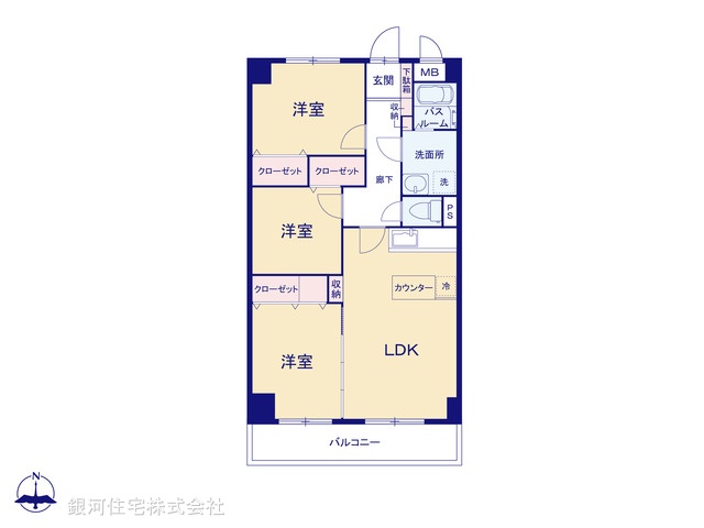 G00378022 埼玉県川口市北原台２丁目 中古マンション 2580万円【間取図】