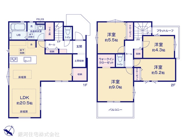 G00378182 千葉県市川市東菅野４丁目 新築一戸建て 5799万円【間取図】