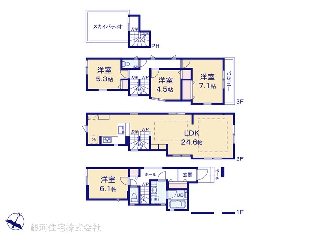 G00378195 東京都大田区大森東２丁目 新築一戸建て 6380万円【間取図】