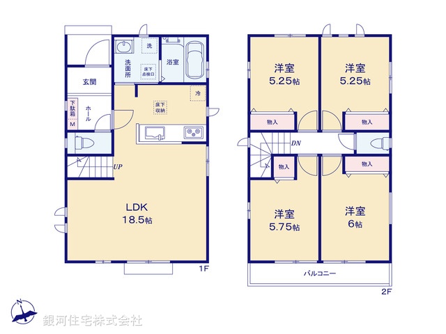 G00378365 埼玉県八潮市大字柳之宮 新築一戸建て 3490万円【間取図】