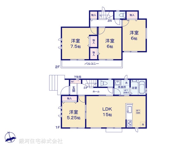 G00378366 埼玉県八潮市大字柳之宮 新築一戸建て 3990万円【間取図】