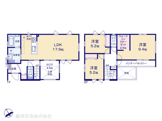 G00378554 千葉県船橋市咲が丘２丁目 新築一戸建て 4480万円【間取図】