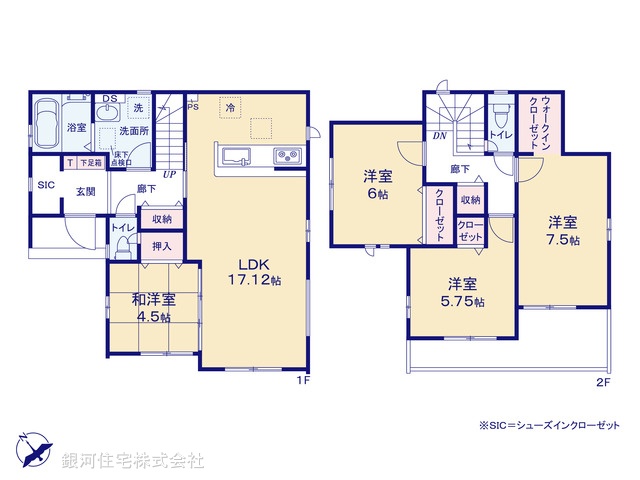 G00378561 千葉県市川市下貝塚３丁目 新築一戸建て 4490万円【間取図】