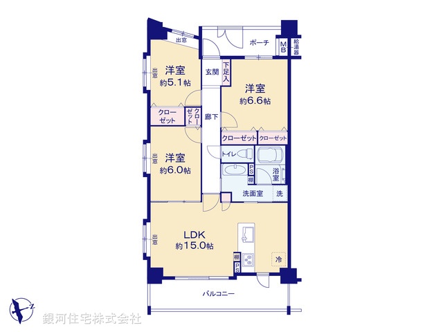 G00378614 埼玉県新座市東北１丁目 中古マンション 5099万円【間取図】