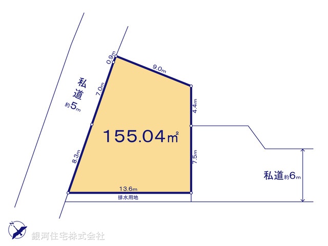G00378730 千葉県船橋市松が丘１丁目 土地(建築条件付土地) 2100万円【区画図】