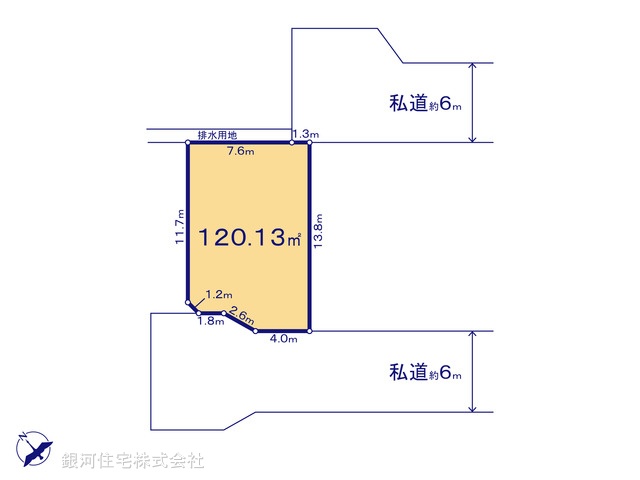 G00378732 千葉県船橋市松が丘１丁目 土地(建築条件付土地) 2000万円【区画図】