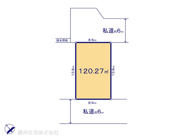 G00378733 千葉県船橋市松が丘１丁目 土地(建築条件付土地) 2000万円【区画図】