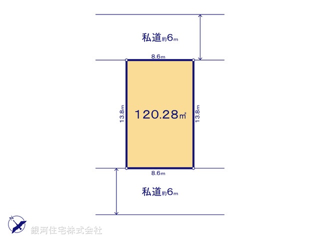 G00378735 千葉県船橋市松が丘１丁目 土地(建築条件付土地) 2000万円【区画図】