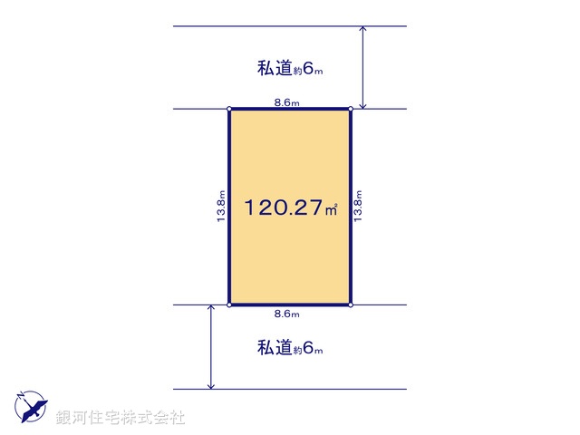 G00378736 千葉県船橋市松が丘１丁目 土地(建築条件付土地) 2000万円【区画図】