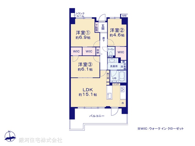 G00378739 東京都府中市住吉町２丁目 中古マンション 5480万円【間取図】