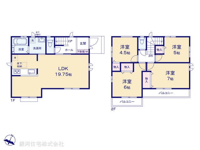 G00378810 埼玉県草加市遊馬町 新築一戸建て 4190万円【間取図】