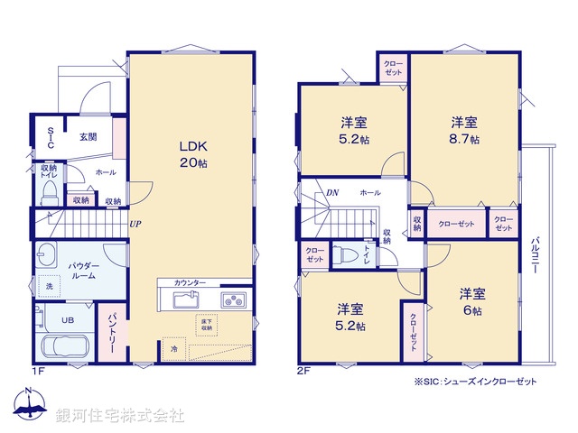 G00378975 東京都八王子市椚田町 新築一戸建て 3899万円【間取図】