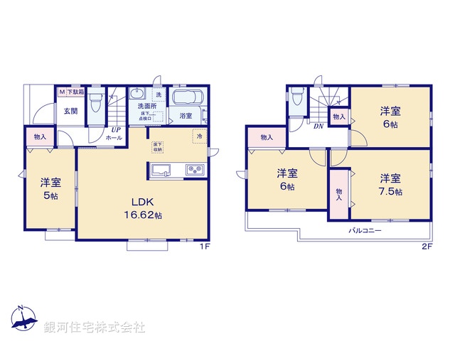 G00379160 埼玉県草加市稲荷２丁目 新築一戸建て 4390万円【間取図】