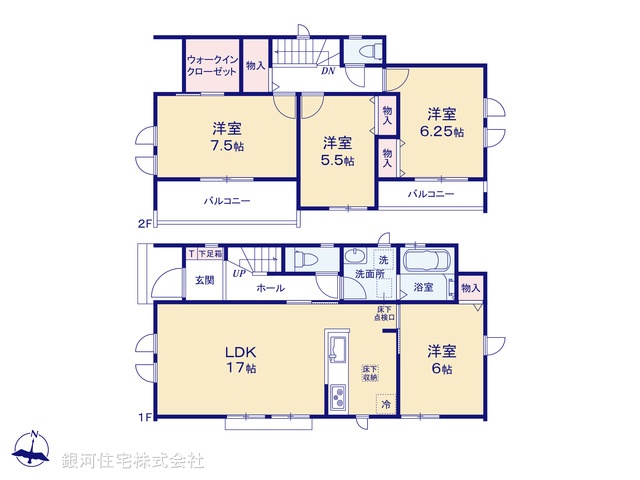G00379379 千葉県松戸市八ヶ崎１丁目 新築一戸建て 4190万円【間取図】