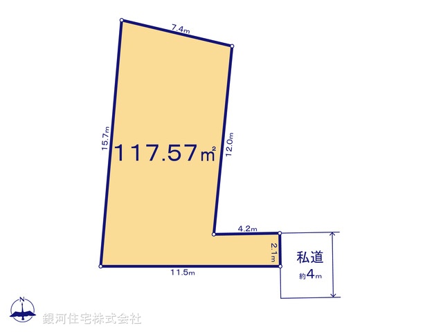 G00379416 神奈川県横須賀市舟倉２丁目 土地 1580万円【区画図】