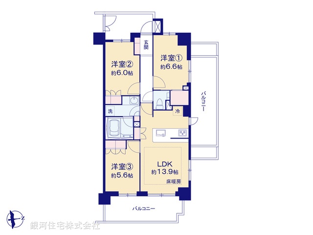 G00379497 東京都三鷹市下連雀９丁目 中古マンション 7580万円【間取図】