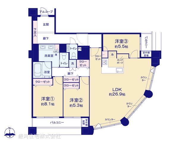 G00379569 東京都中央区佃１丁目 中古マンション 2億3280万円【間取図】