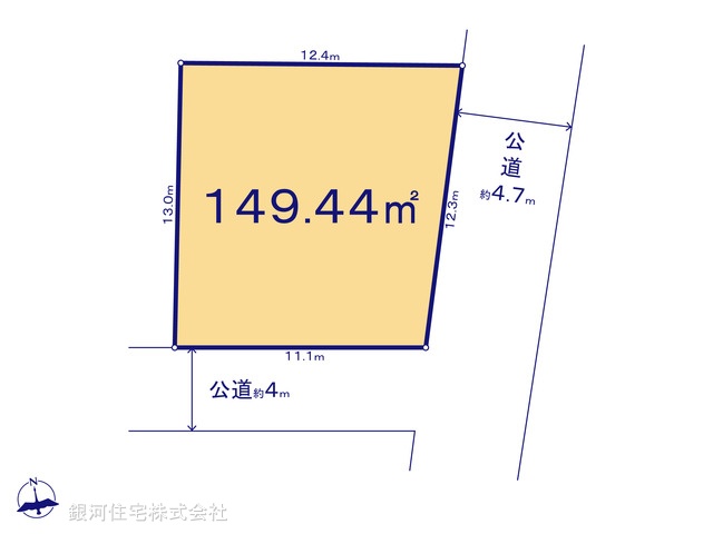 G00379641 神奈川県厚木市金田 土地 2280万円【区画図】