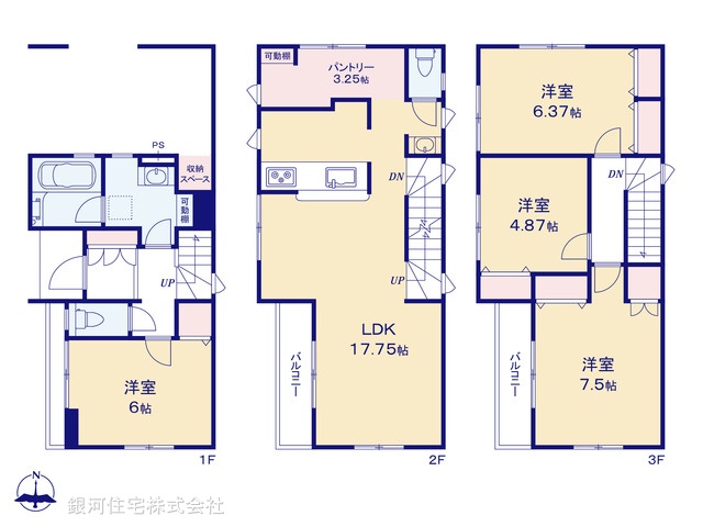 G00379706 東京都調布市富士見町２丁目 新築一戸建て 6880万円【間取図】