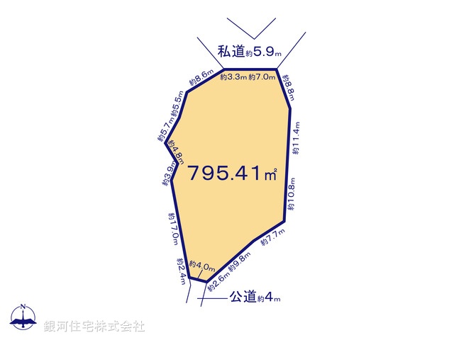 G00379750 神奈川県横須賀市秋谷１丁目 土地 3億4998万円【区画図】