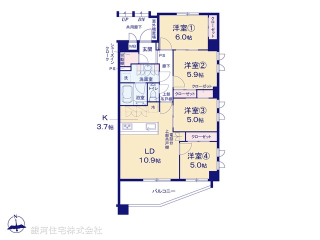 G00379752 東京都調布市染地２丁目 中古マンション 5380万円【間取図】