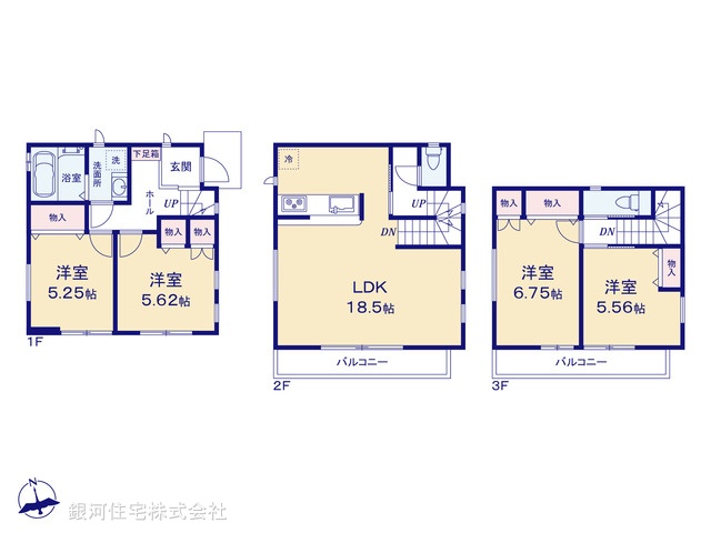 G00379871 千葉県千葉市稲毛区稲毛東６丁目 新築一戸建て 4298万円【間取図】