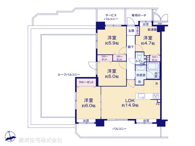 G00379894 埼玉県さいたま市南区辻８丁目 中古マンション 4499万円【間取図】