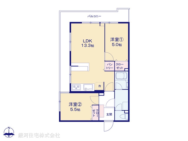 G00379932 神奈川県横浜市港北区綱島東１丁目 中古マンション 3380万円【間取図】