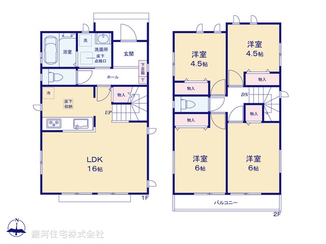 G00380004 神奈川県横浜市磯子区磯子６丁目 新築一戸建て 5190万円【間取図】