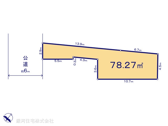 G00380034 千葉県市川市福栄１丁目 土地 4080万円【区画図】