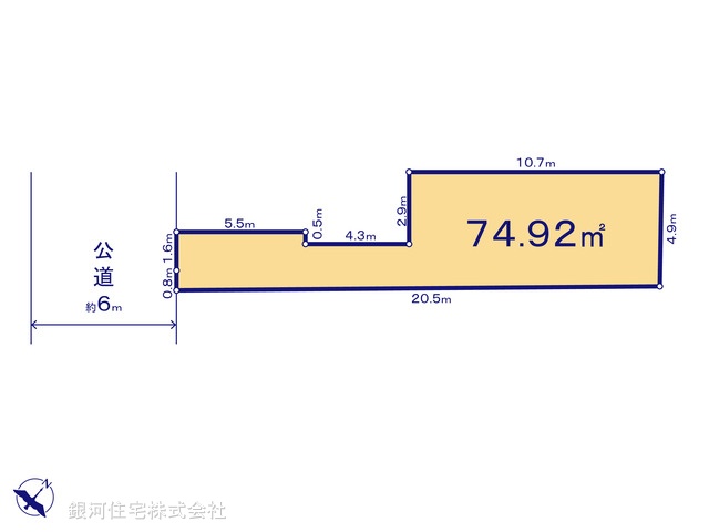 G00380035 千葉県市川市福栄１丁目 土地 4430万円【区画図】