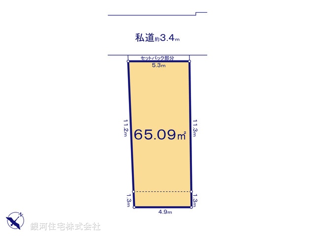 G00380039 東京都北区岸町２丁目 土地 5680万円【区画図】