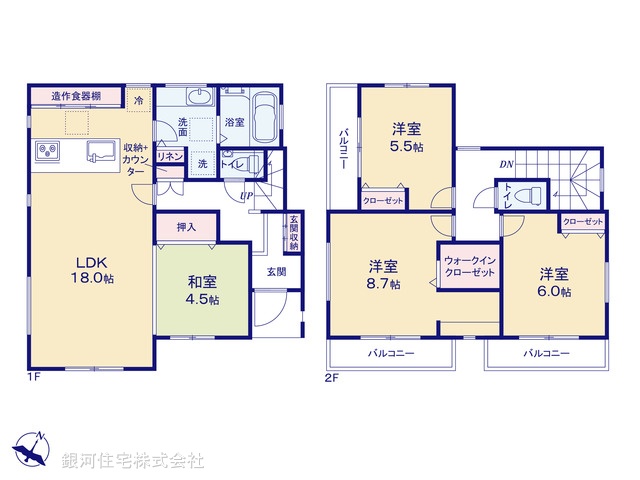 G00380048 埼玉県川越市諏訪町 新築一戸建て 4580万円【間取図】
