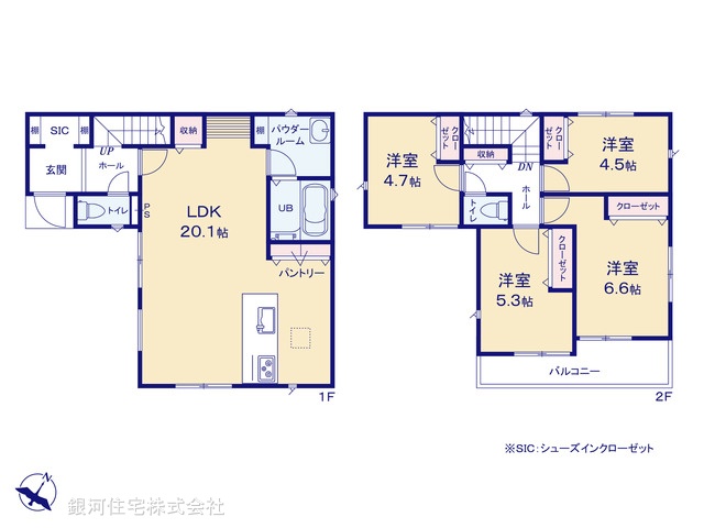 G00380100 神奈川県逗子市逗子２丁目 新築一戸建て 7790万円【間取図】
