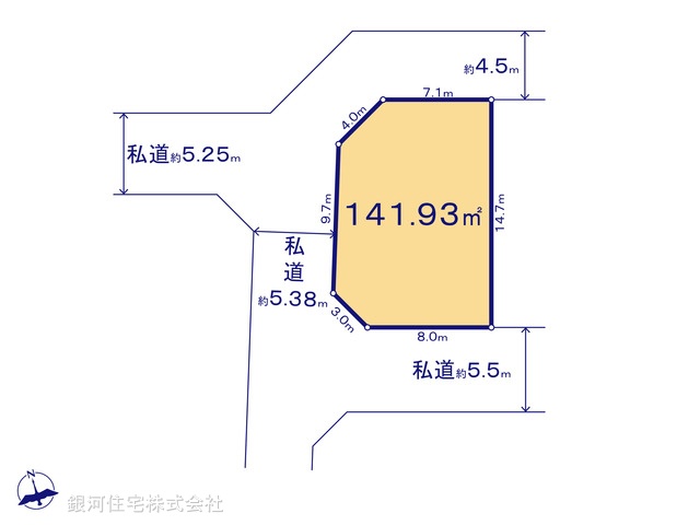 G00380151 東京都八王子市中野上町３丁目 土地 2990万円【区画図】