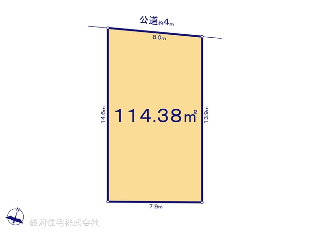 G00380197 東京都日野市西平山５丁目 土地(建築条件付土地) 2580万円【区画図】