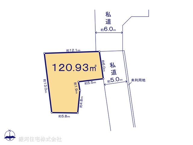 G00380467 東京都東村山市秋津町４丁目 土地 3780万円【区画図】