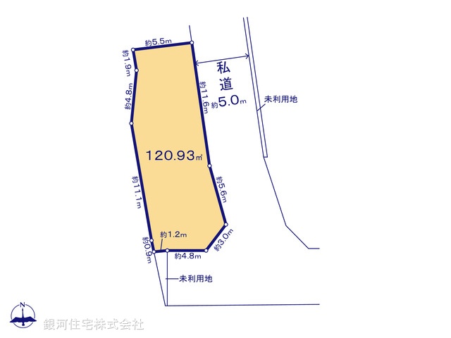 G00380468 東京都東村山市秋津町４丁目 土地 4080万円【区画図】