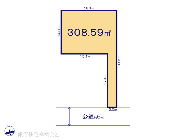 G00380499 東京都国立市西２丁目 土地 1億2800万円【区画図】