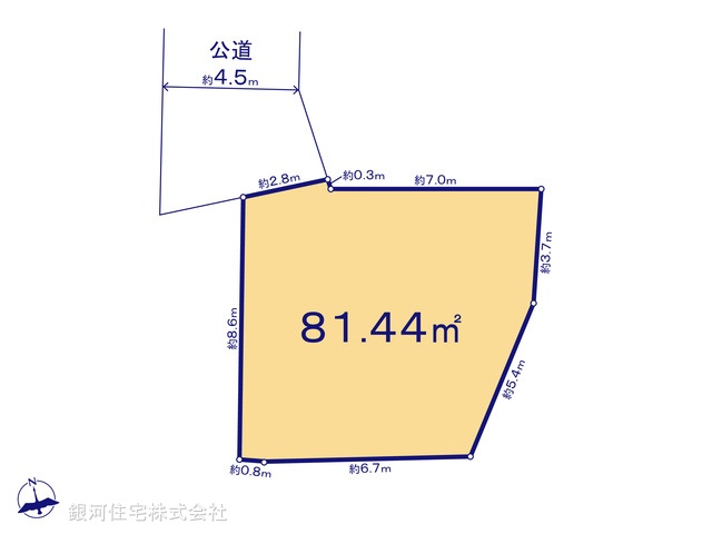 G00380504 東京都府中市矢崎町２丁目 土地 3480万円【区画図】