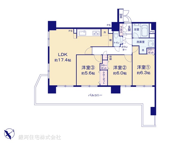 G00380530 神奈川県横浜市保土ヶ谷区法泉３丁目 中古マンション 2099万円【間取図】