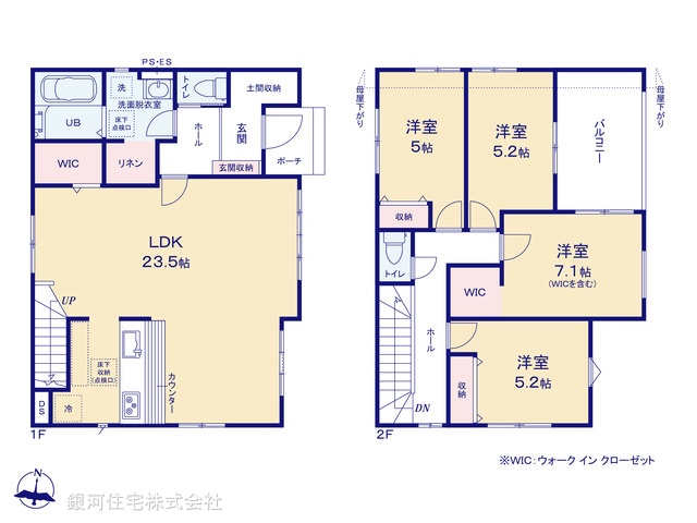 G00380590 千葉県流山市大字北 新築一戸建て 4599万円【間取図】