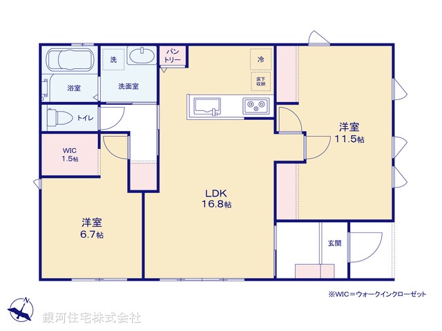 G00380594 千葉県富里市七栄 新築一戸建て 3380万円【間取図】