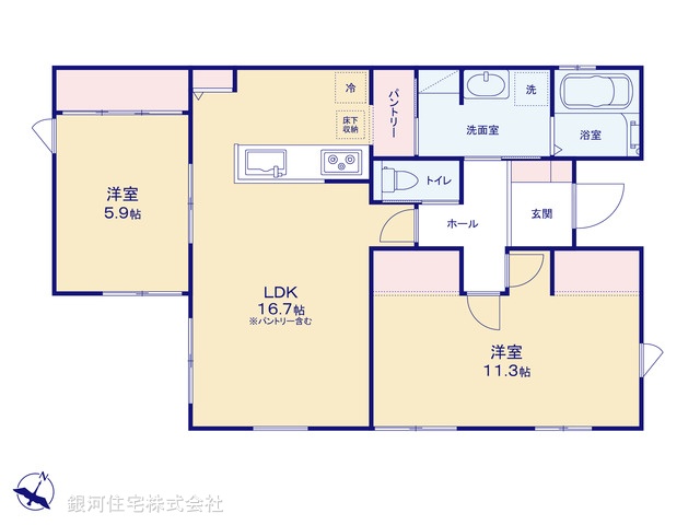 G00380595 千葉県富里市七栄 新築一戸建て 3250万円【間取図】