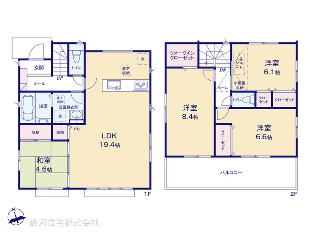 G00380671 千葉県市川市北国分２丁目 新築一戸建て 4680万円【間取図】