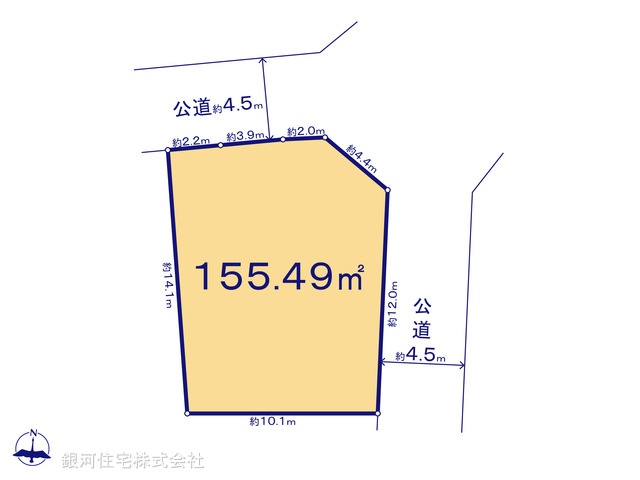 G00380728 神奈川県横浜市青葉区奈良町 土地 3980万円【区画図】