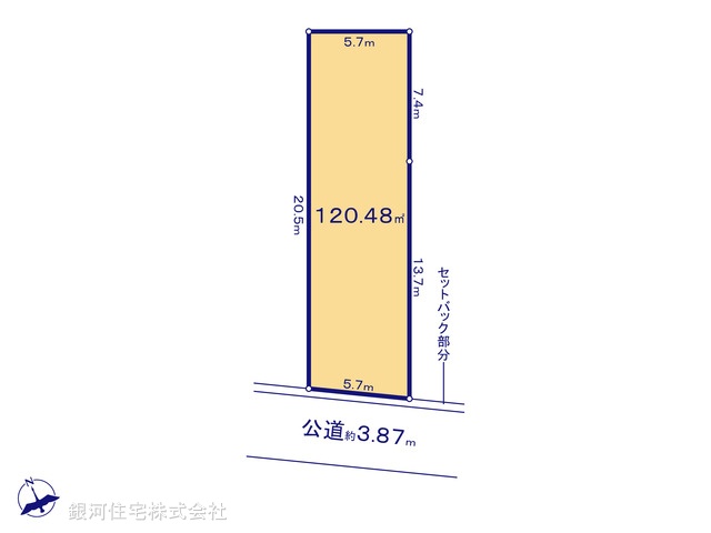G00380740 埼玉県所沢市上新井２丁目 土地 3290万円【区画図】